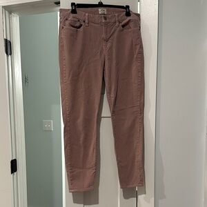 J. Crew Toothpick Corduroy Pants in Dusty Rose